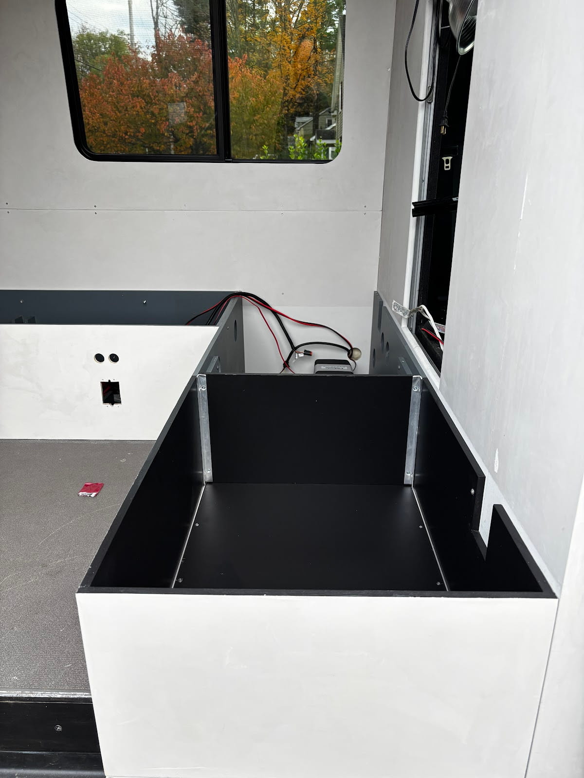 Bench storage from above